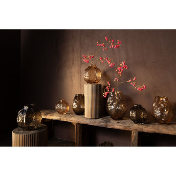 Vase – Cream-colored Glass, Irregular Shape, Textured Surface, L – Narin | PTMD