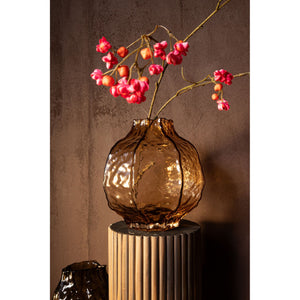 Vase – Cream-colored Glass, Round Shape, Textured Surface, S – Narin | PTMD