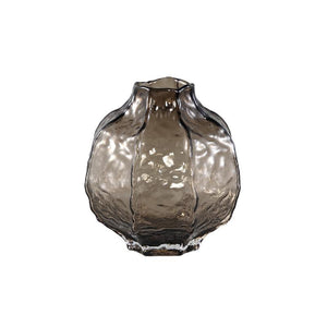 Vase – Brown Glass, Round Shape, Textured Surface, S – Narin | PTMD