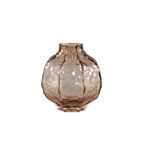 Vase – Cream-colored Glass, Round Shape, Textured Surface, S – Narin | PTMD