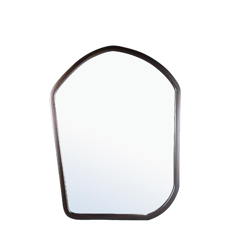 Spiegel – Organisches Design, Rechteckige Form, Massivholz Material, Braun, L – Denholm | PTMD