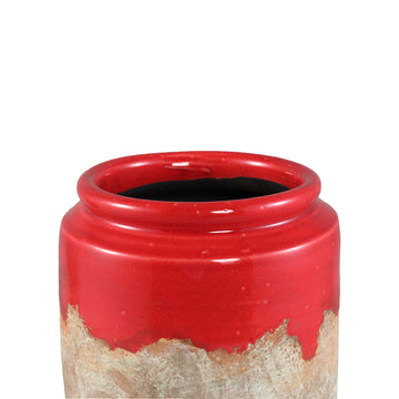 Topf – Rund Form, Terrakotta Optik, Rot Glasiert, S - Breffni | PTMD