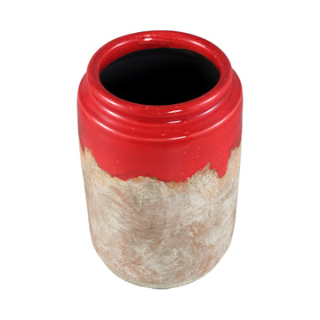 Topf – Rund Form, Terrakotta Optik, Rot Glasiert, S - Breffni | PTMD