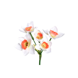 Garden Flower - White Daffodil Spray, Polyester Fabric | PTMD