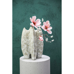 Magnolienblume – Pfirsichrosafarbener Magnolienzweig mit Knospe aus Stoff und Polyester | PTMD