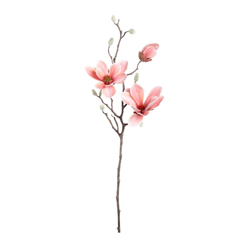 Magnolienblume – Pfirsichrosafarbener Magnolienzweig mit Knospe aus Stoff und Polyester | PTMD