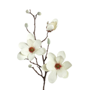 Magnolienblume – Weißer Magnolienzweig mit Knospe aus Stoff und Polyester | PTMD