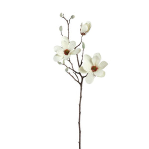 Magnolienblume – Weißer Magnolienzweig mit Knospe aus Stoff und Polyester | PTMD