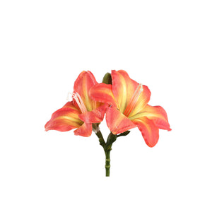 Amaryllis Flower – Orange Fabric and Polyester Amaryllis Stem | PTMD