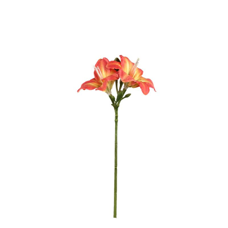 Amaryllis Flower – Orange Fabric and Polyester Amaryllis Stem | PTMD