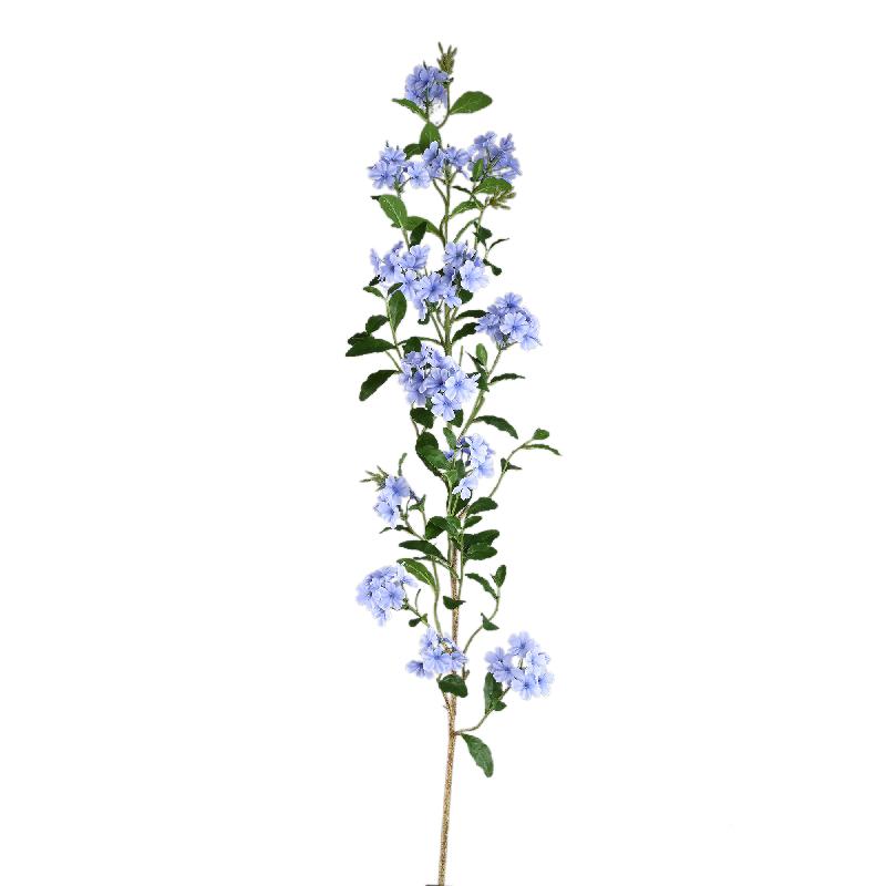 Gartenblume – blauer Bleiwurz-Zweig mit Blättern aus Stoff, Eisenmetall und Kunststoff | PTMD