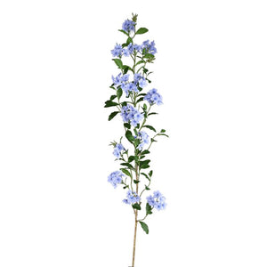 Gartenblume – blauer Bleiwurz-Zweig mit Blättern aus Stoff, Eisenmetall und Kunststoff | PTMD