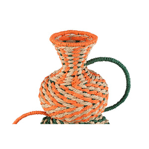 Basket - Green Paper, Natural Look, Round Shape, With Handles - Veraa | PTMD