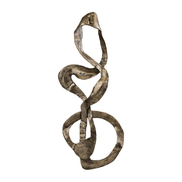 Wandpaneel aus Aluminium-Metall in Goldoptik mit Wirbeldesign, L – Neven | PTMD