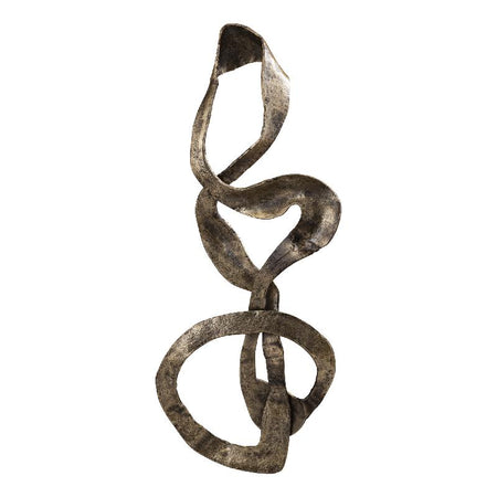 Wandpaneel aus Aluminium-Metall in Goldoptik mit Wirbeldesign, L – Neven | PTMD image
