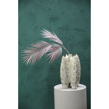 Kunstpflanze - Rosa Farn Spray, Kunststoff, Metall | PTMD