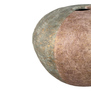 Vase - Grey, Half Brown, Round Shape, Cement, L - Chareece | PTMD