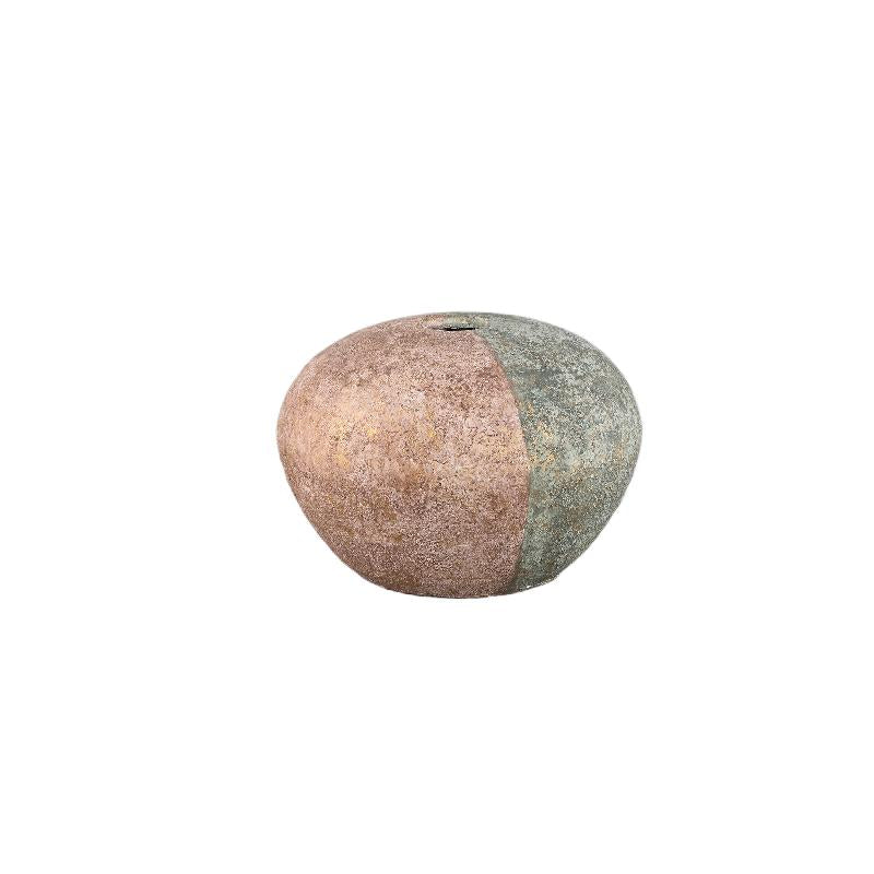 Vase – Grey, Half Brown, Round Shape, Cement, S – Chareece | PTMD