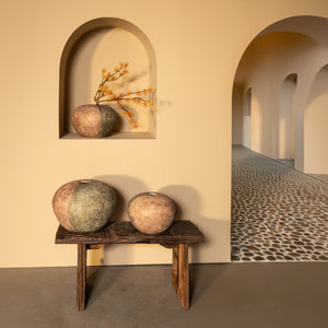 Vase – Grey, Half Brown, Round Shape, Cement, S – Chareece | PTMD