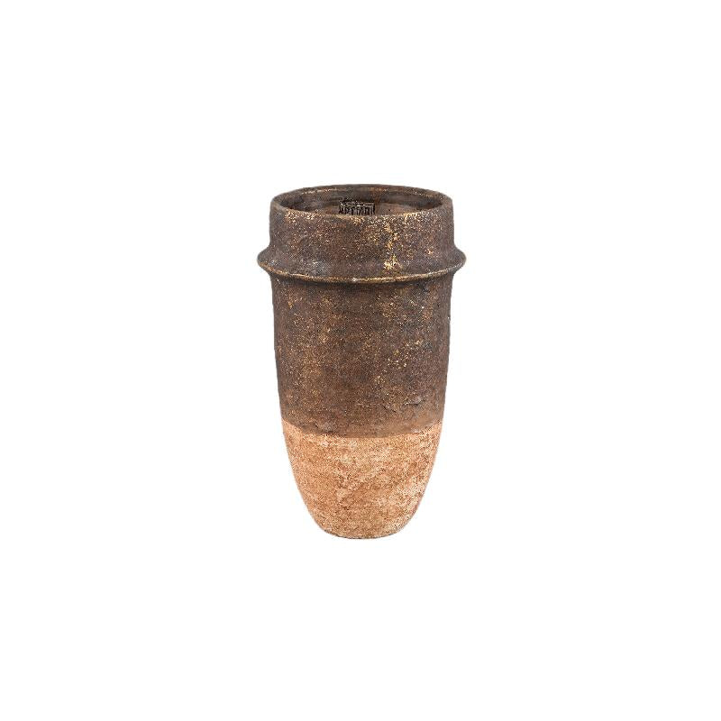 Flower Pot - Gray Surface, Two-tone Look, Cement Material, High S - Christenee | PTMD
