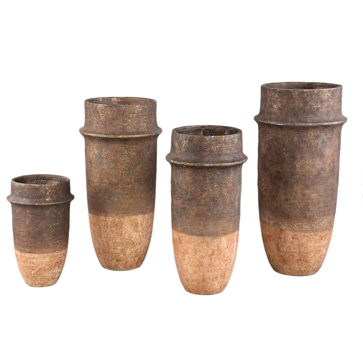 Flower Pot – Grey Surface, Two-Tone Look, Cement Material, High XL – Christenee | PTMD