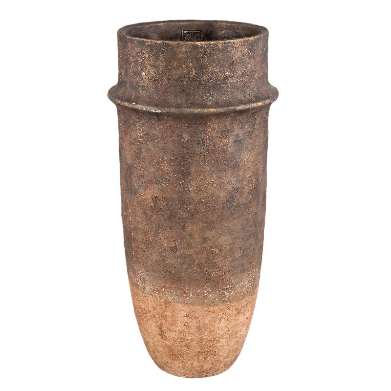 Flower Pot – Grey Surface, Two-Tone Look, Cement Material, High XL – Christenee | PTMD