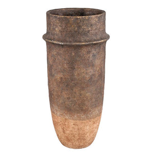 Flower Pot – Grey Surface, Two-Tone Look, Cement Material, High XL – Christenee | PTMD