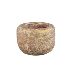 Blumentopf - Runder Zement, Taupefarbe, Schlichte Form, M – Skye-Leigh | PTMD