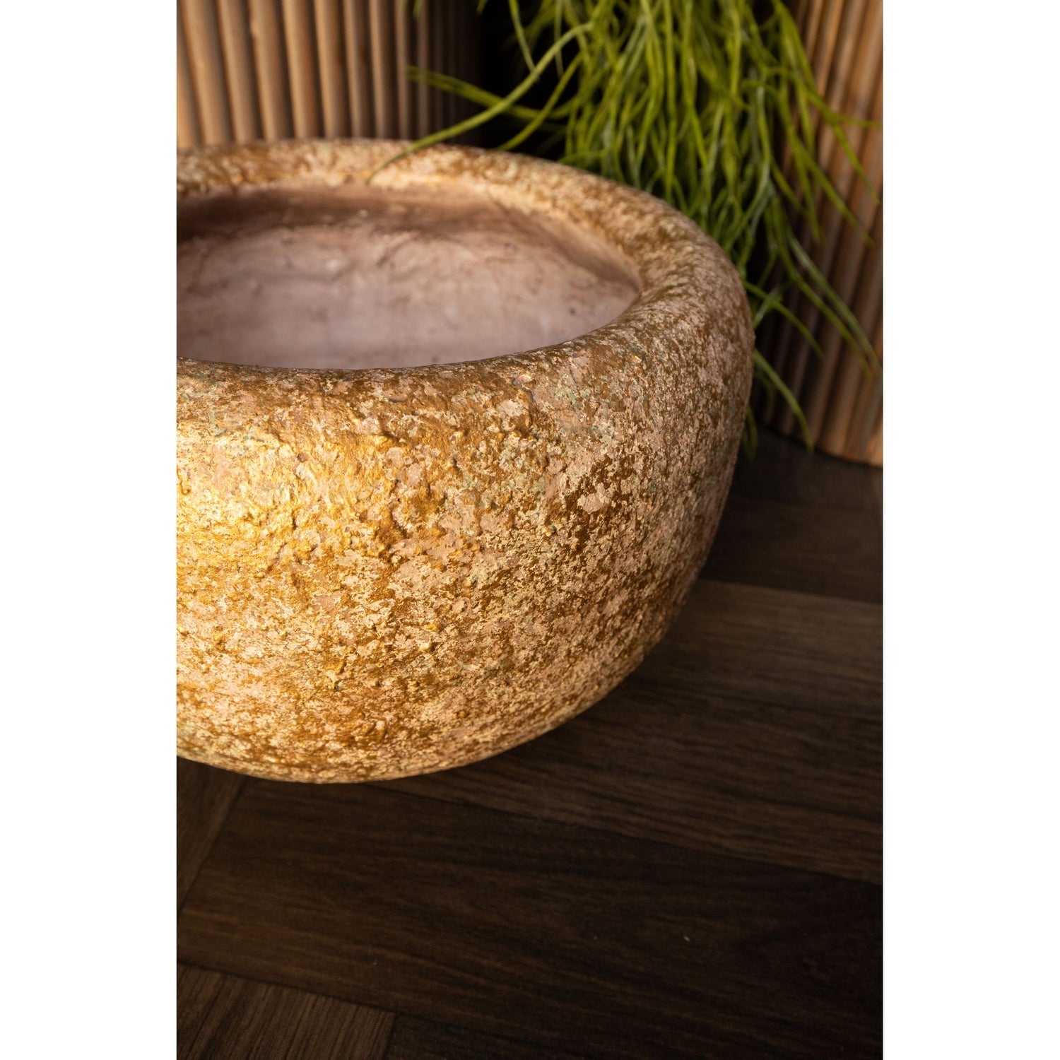 Blumentopf - Runder Zement, Taupefarbe, Schlichte Form, M – Skye-Leigh | PTMD