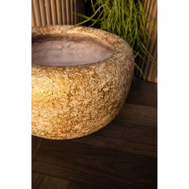 Blumentopf - Runder Zement, Taupefarbe, Schlichte Form, M – Skye-Leigh | PTMD