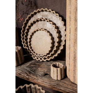 Topf – Gerippte Struktur, Zement, Rund, XL - Jaydean | PTMD