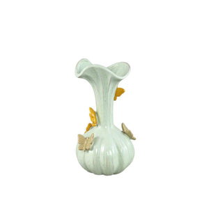 Vase – Ceramic Material, Flowing Design, Butterfly Detail, Green Color, M – Tamarae | PTMD