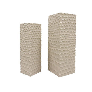 Säule - MDF-Holz, Naturdesign, quadratisch, creme – Isaiah | PTMD