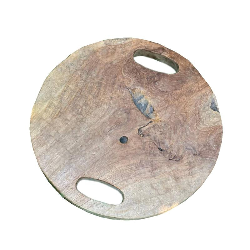 Cutting board - Teak wood, round, with handle, not dishwasher safe – Shyr | PTMD