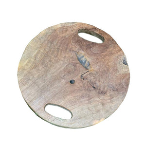 Cutting board - Teak wood, round, with handle, not dishwasher safe – Shyr | PTMD
