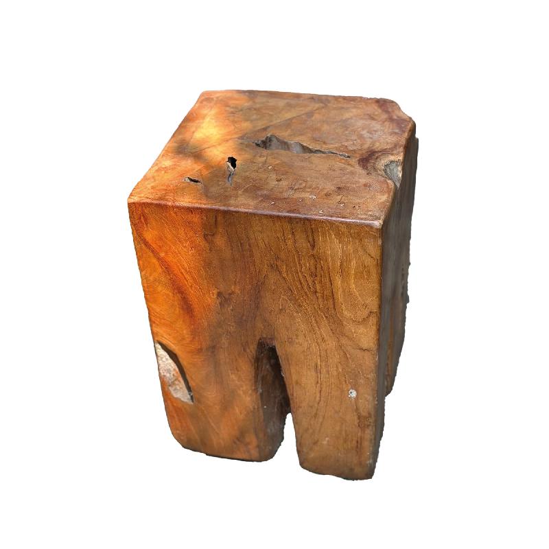 Hocker – Teakholz, Rechteckige Form, Stabiles Design, Natur – Loas | PTMD