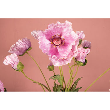 Mohnblume – Violetter Mohnzweig mit Blättern aus Polyestergewebe | PTMD