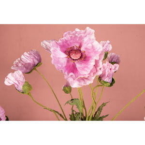 Mohnblume – Violetter Mohnzweig mit Blättern aus Polyestergewebe | PTMD