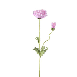 Mohnblume – Violetter Mohnzweig mit Blättern aus Polyestergewebe | PTMD