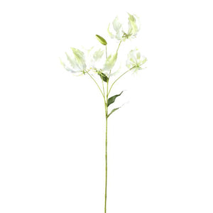Gartenblume – Cremefarbener Gloriosa-Spray mit Blättern aus Polyesterstoff, Eisenmetall und PE-Kunststoff | PTMD