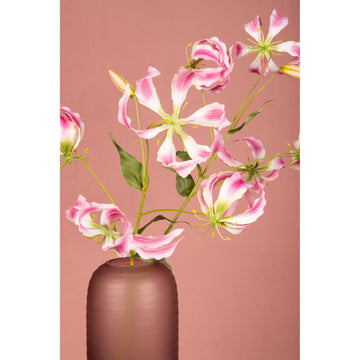 Gartenblume – Rosa Gloriosa-Spray mit Blättern aus Polyesterstoff, Eisenmetall und PE-Kunststoff | PTMD