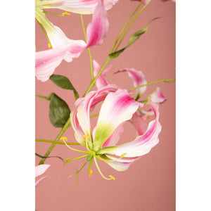 Gartenblume – Rosa Gloriosa-Spray mit Blättern aus Polyesterstoff, Eisenmetall und PE-Kunststoff | PTMD