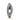Statue - cast aluminum, silver-colored nickel look, travertine marble base, L - Kellaine | PTMD