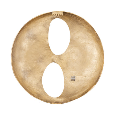 Wall panel made of cast aluminum in brass look with round shape, L – Deuie | PTMD