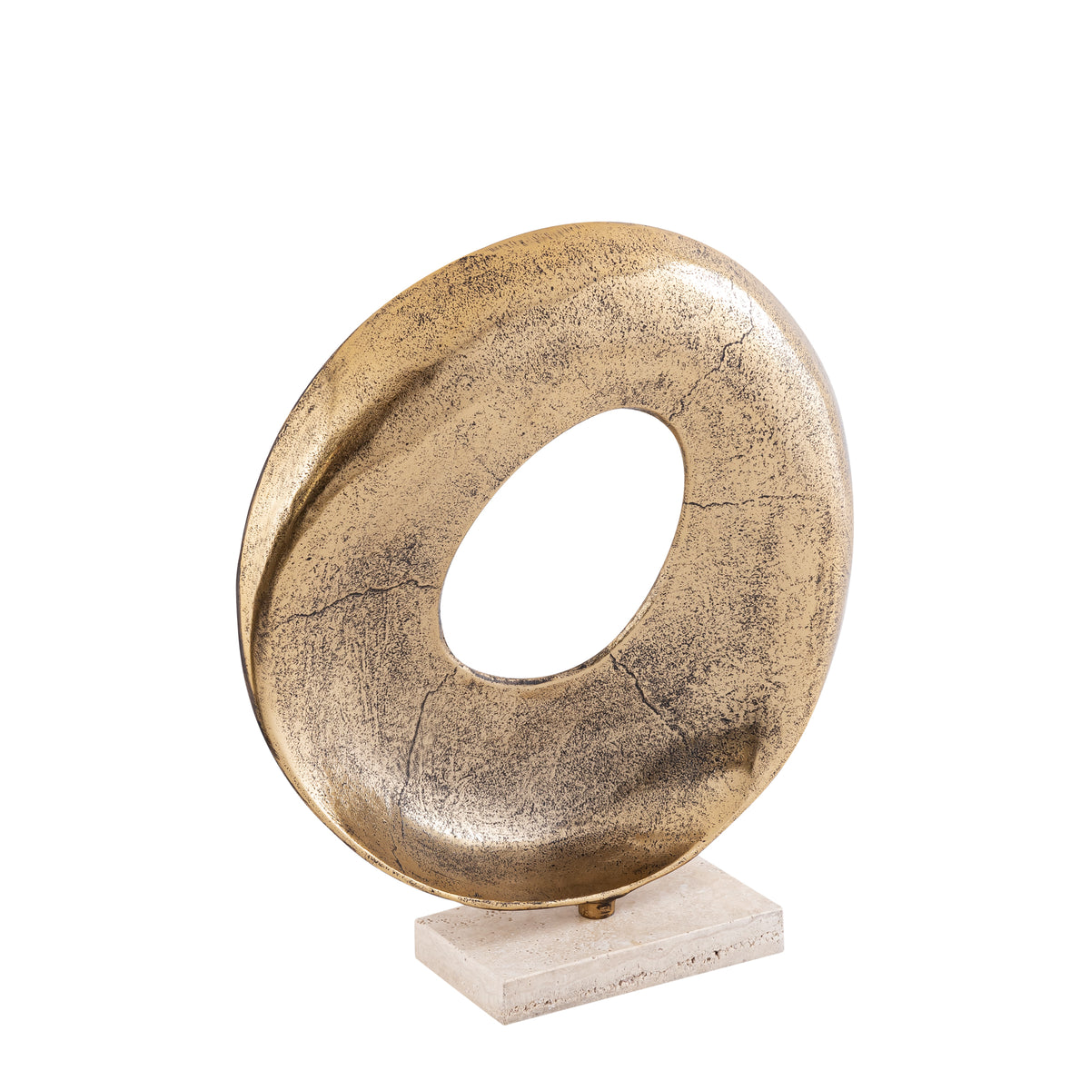 Statue - open round shape, cast aluminum, brass-colored surface – Daweson | PTMD