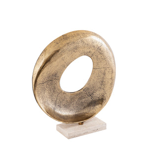 Statue - open round shape, cast aluminum, brass-colored surface – Daweson | PTMD