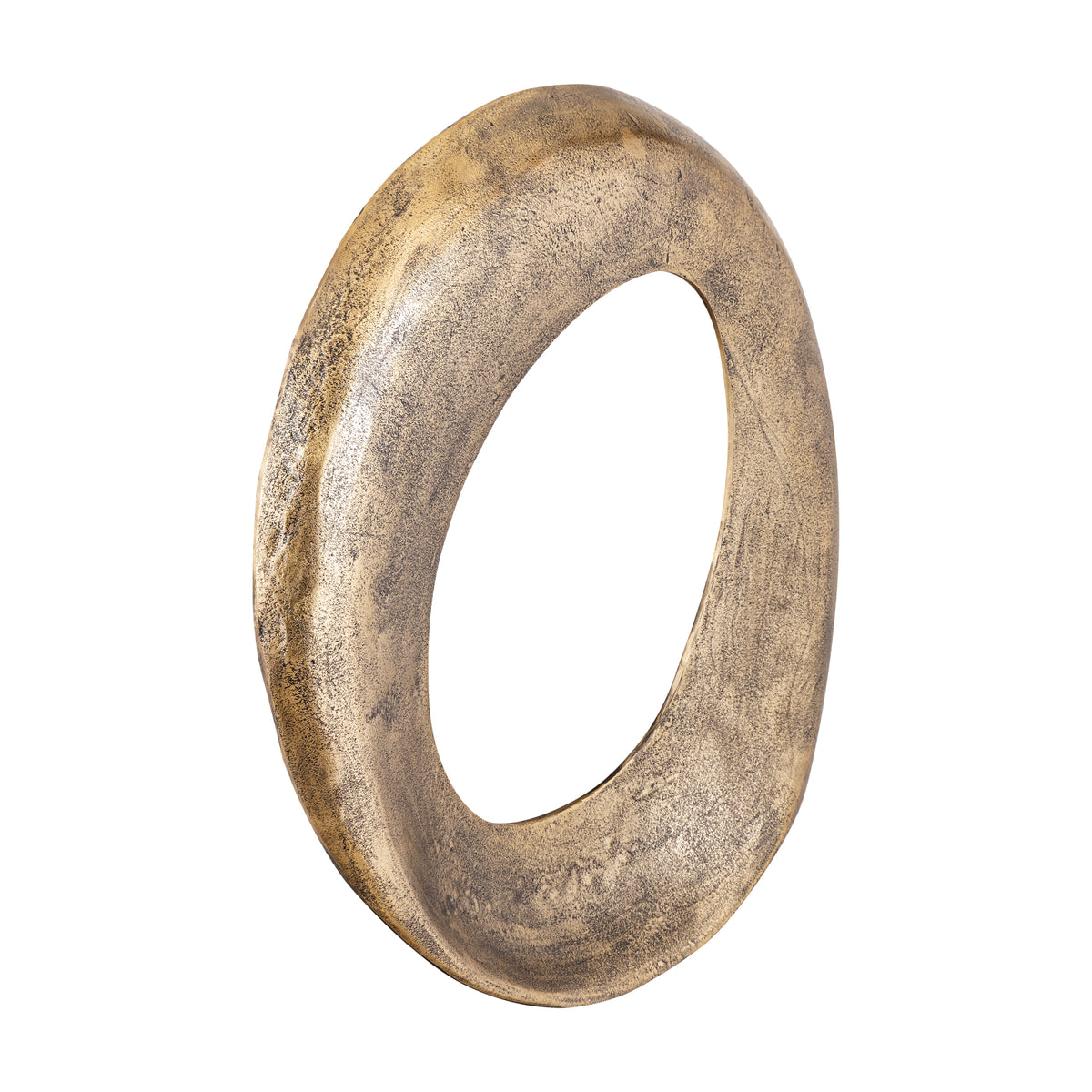 Cast aluminum wall panel in brass look with open round design, L – Daweson | PTMD