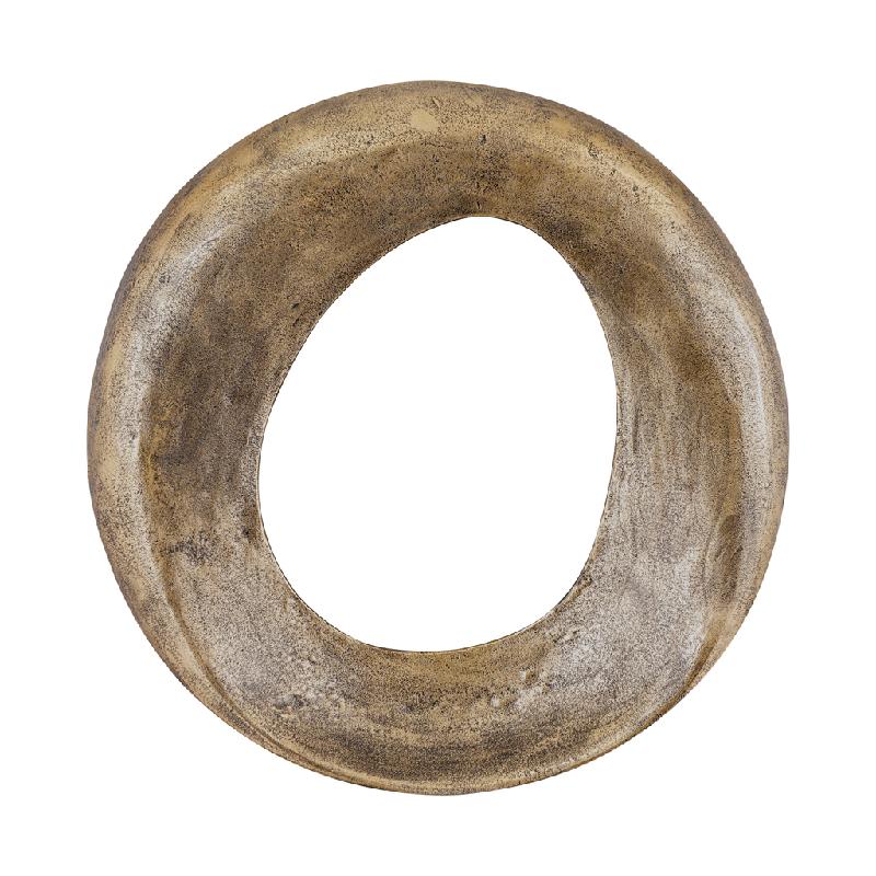 Cast aluminum wall panel in brass look with open round design, L – Daweson | PTMD