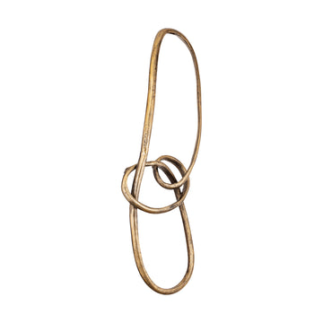 Wall decoration made of cast aluminum in brass look with knot design, oval shape, L – Wun | PTMD