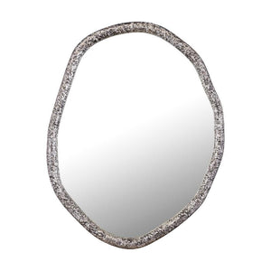 Wandspiegel – Organisches Design, Runde Form, Aluminium Material, Silber – Paislie | PTMD
